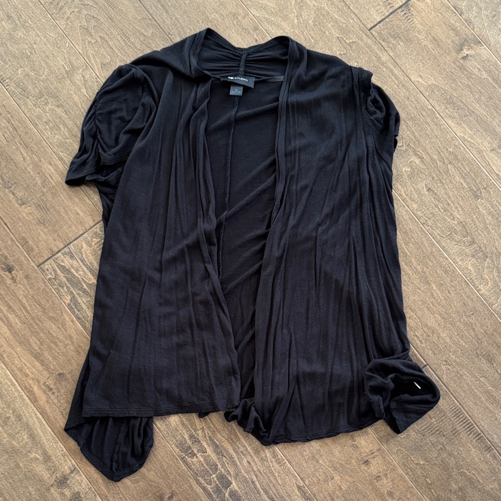 AB Studio Elegant Black Drape Blouse